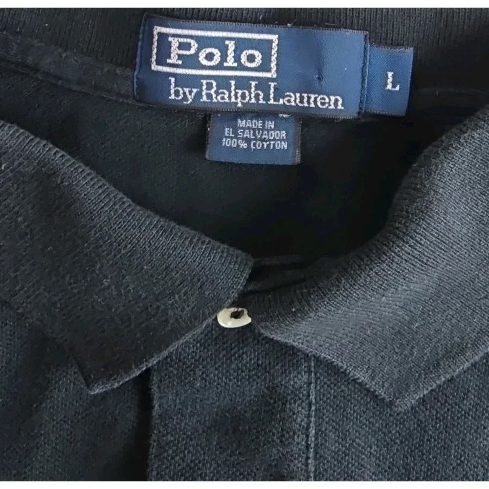 polo ralph lauren polo shirt‎ men's large black red pony